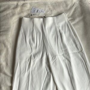 Zara White High-Waisted Pants